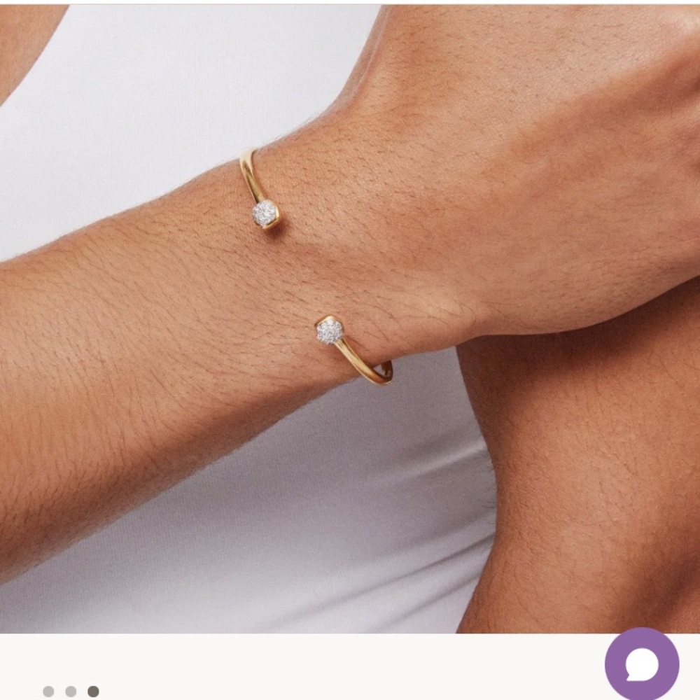 NWT Kendra Scott Davie Double Diamond 18k Gold Vermeil cuff bracelet.